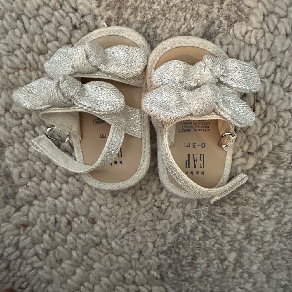 GAP Shiny Silver Baby Walker Sandals